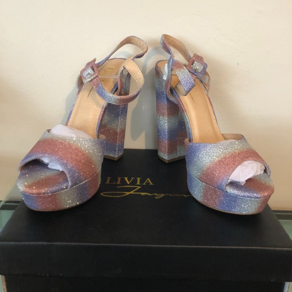 2 for $22!! 💘Sky-high Multi Colored Glitter Platforms